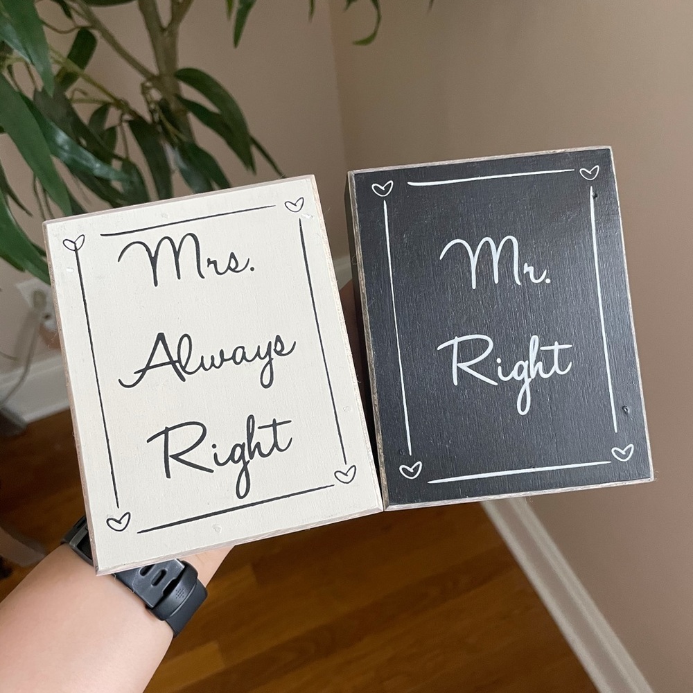 Mrs always right and Mr right decor
